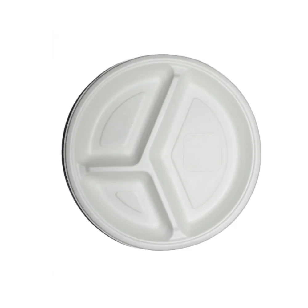 Sri Gururaya Sugarcane biodegradable plate 3 partition